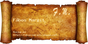 Fábos Margit névjegykártya